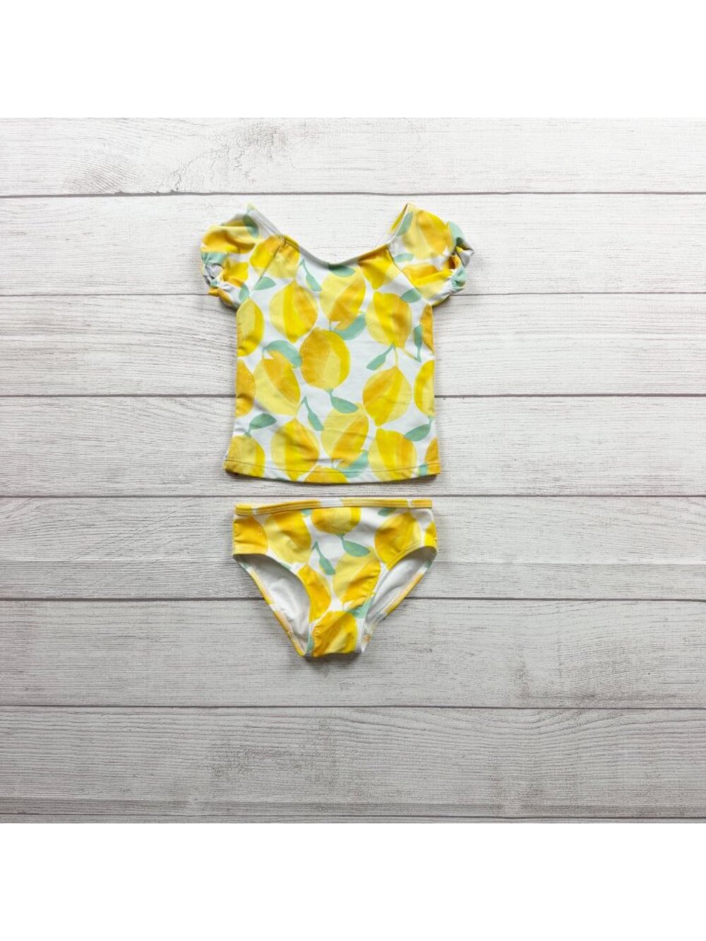 Carters Just One You Lemon Print Girls Two Piece Swimsuit 2T